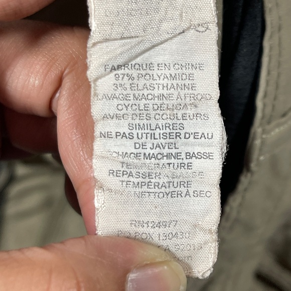 Prana Stretch Zion Straight Pants Hiking Belted Roll Up Mens 34x36 Beige 0915 - Picture 5 of 13